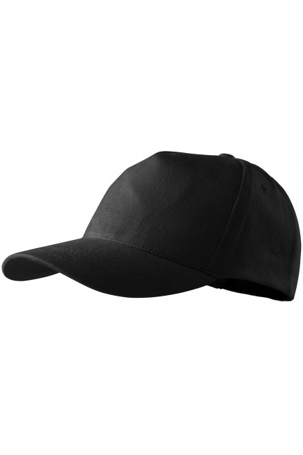 5-delna bombažna kapa, črna