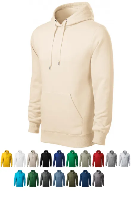 Moška jopica s kapuco brez zadrge, mandelj