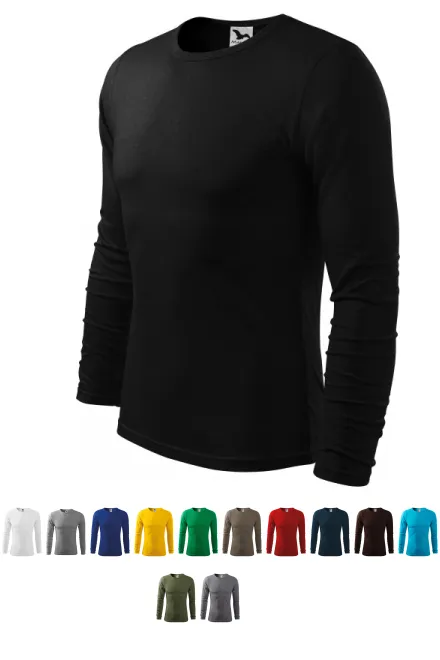 Moška majica z dolgimi rokavi, črna