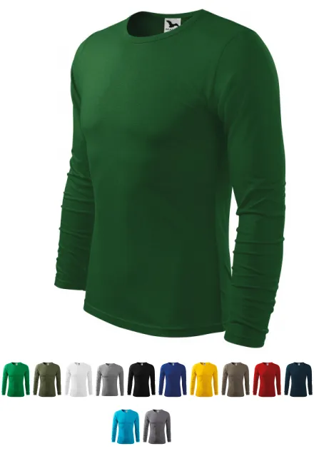 Moška majica z dolgimi rokavi, steklenica zelena