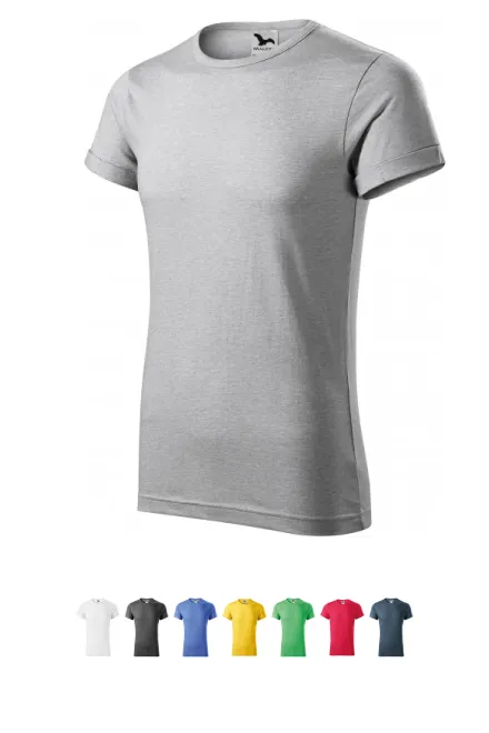 Moška majica z zavihanimi rokavi, srebrni marmor