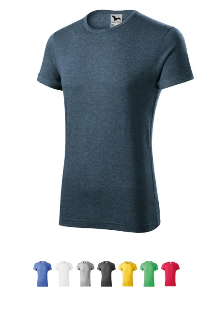 Moška majica z zavihanimi rokavi, temen denim marmor