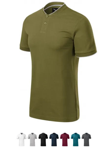 Moška polo majica z bomber ovratnikom, avokado