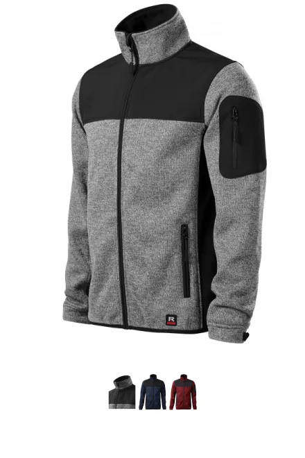 Moška prosta jakna, svetlo pleteno sivo