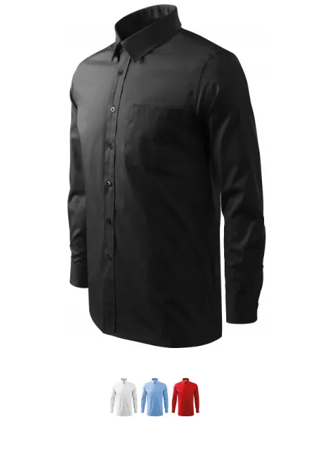Moška srajca z dolgimi rokavi, črna