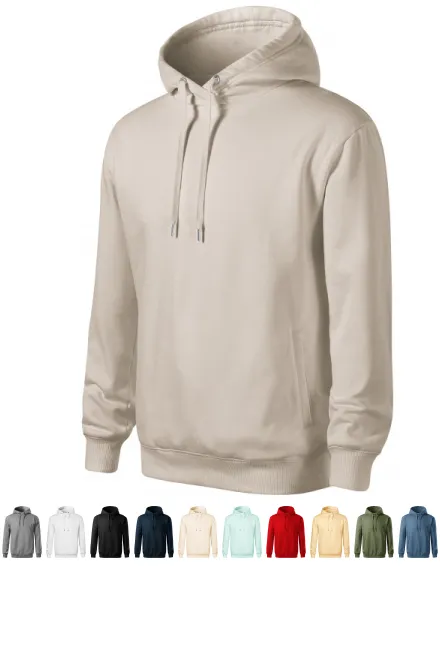 Udoben moški pulover s kapuco, ledeno siva