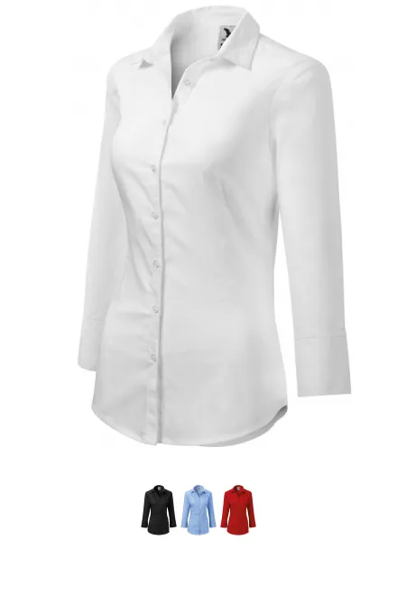 Ženska bluza z dolgimi rokavi, bela