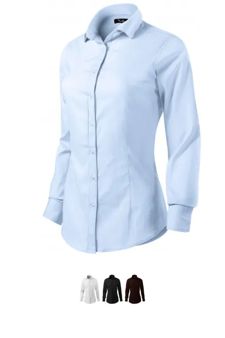 Ženska bluza z dolgimi rokavi slim fit, svetlo modra