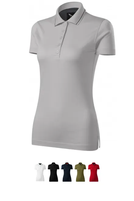 Ženska elegantna mercerizirana polo majica, srebrno siva