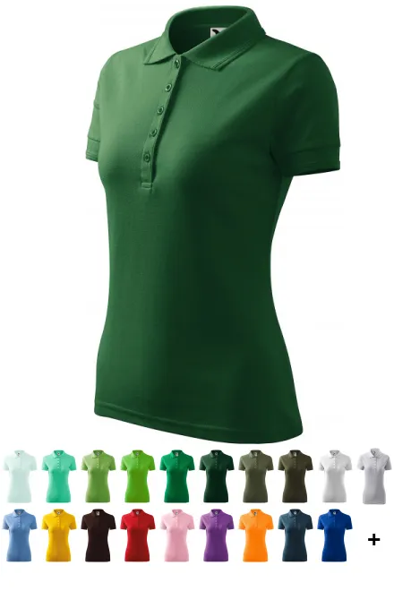 Ženska elegantna polo majica, steklenica zelena