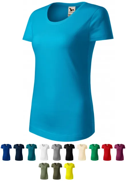 Ženska majica iz organskega bombaža, turkizno