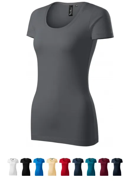 Ženska majica z okrasnimi šivi, svetlo siva