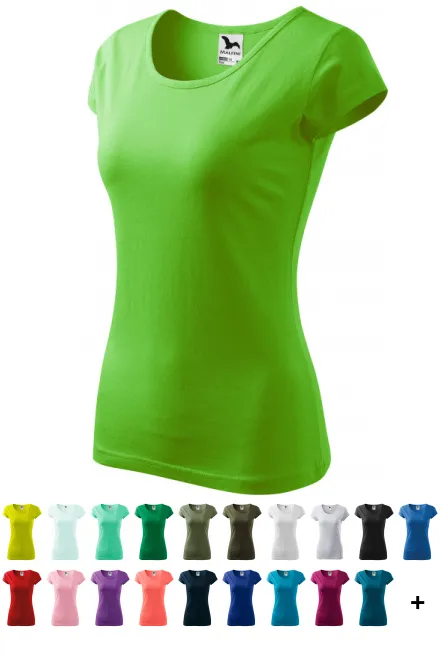 Ženska majica z zelo kratkimi rokavi, jabolčno zelena