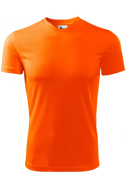 Majica z asimetričnim izrezom - neon oranžna, XL
