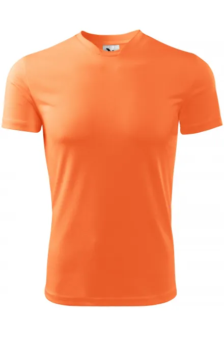 Majica z asimetričnim izrezom - neonska mandarina, XL