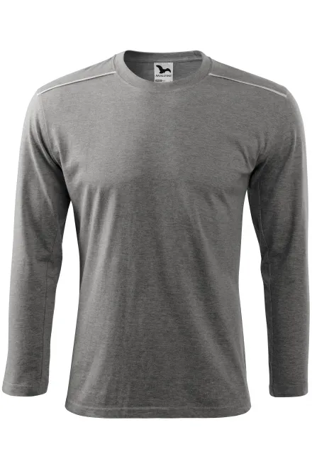 Majica z dolgimi rokavi - temno siv marmor, 3XL