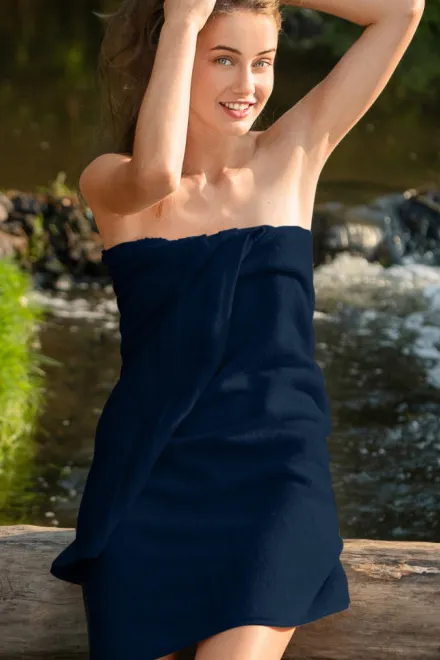 Brisača iz organskega bombaža, temno modra