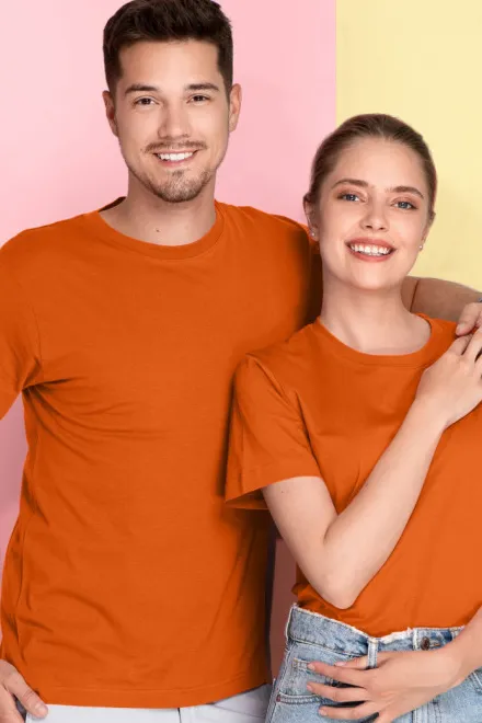 Lahka majica s kratkimi rokavi, oranžna