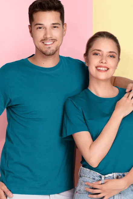 Lahka majica s kratkimi rokavi, petrol blue