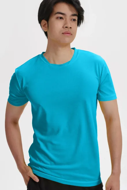 Majica z asimetričnim izrezom, turkizno