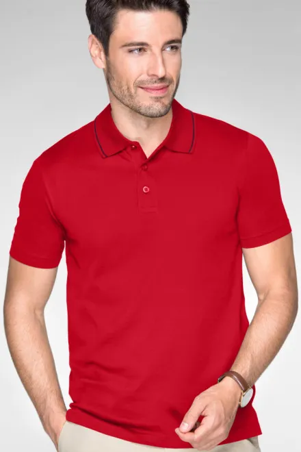 Moška elegantna mercerizirana polo majica, formula red