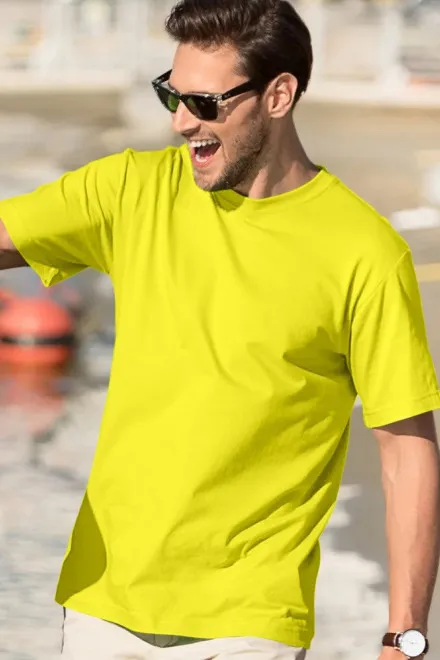 Moška klasična majica, limonino rumena