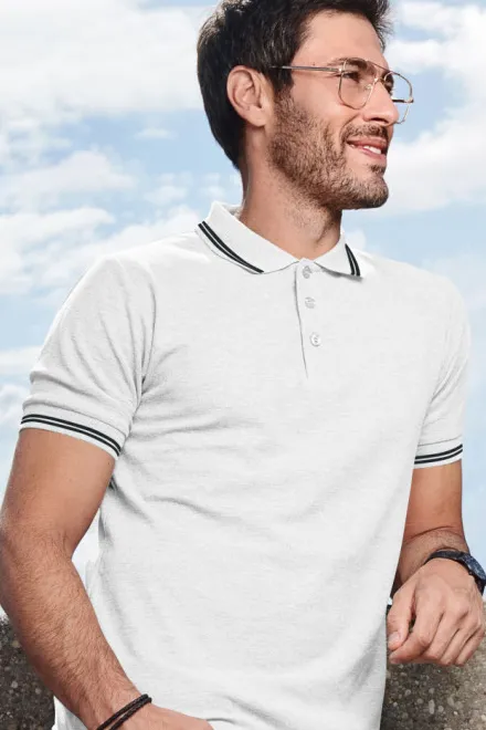 Moška kontra majica polo, bela