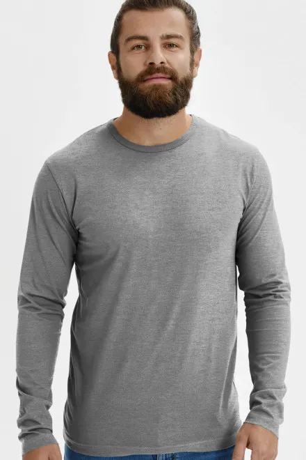 Moška majica z dolgimi rokavi, temno siv marmor