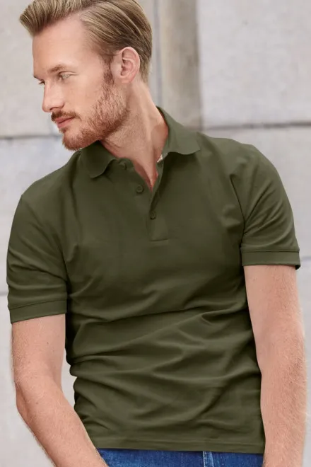 Moška polo majica iz organskega bombaža, military
