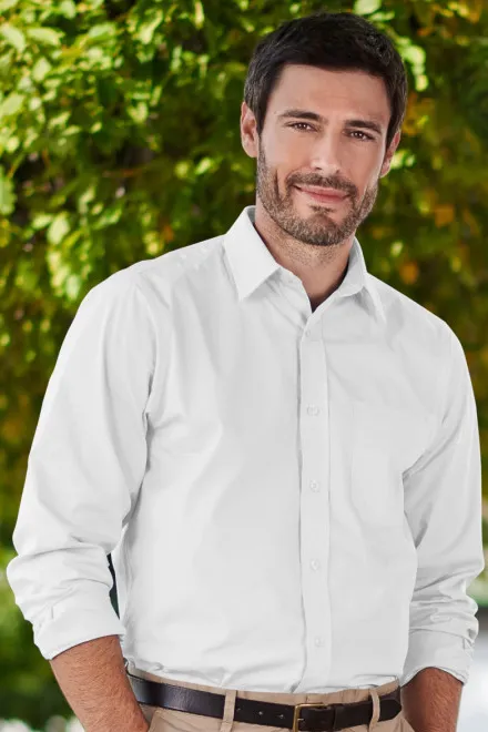 Moška srajca z dolgimi rokavi, bela