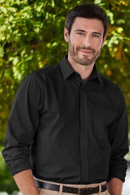 Moška srajca z dolgimi rokavi, črna