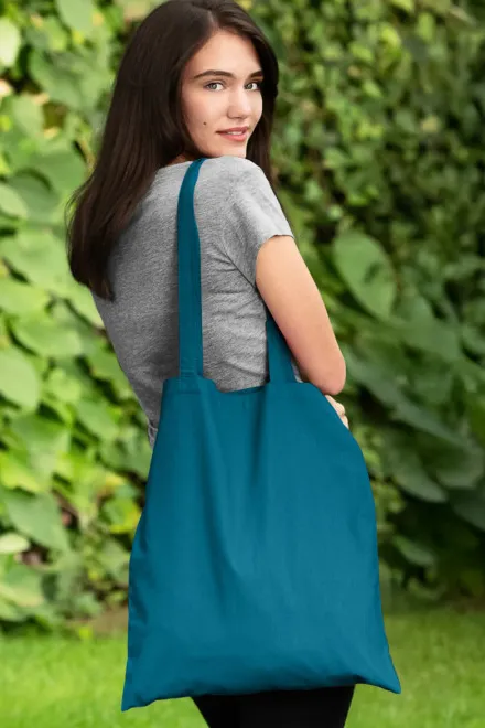 Nakupovalna torba iz bombaža, petrol blue