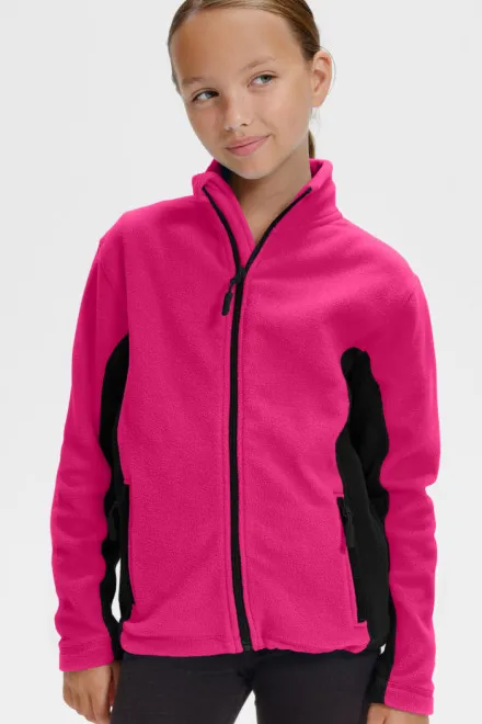 Otroška flis jakna v kontrastu, vijolična