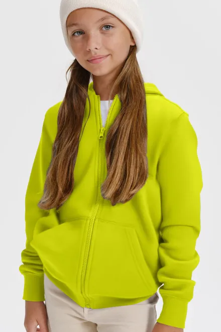 Otroška majica s kapuco, apno zelena