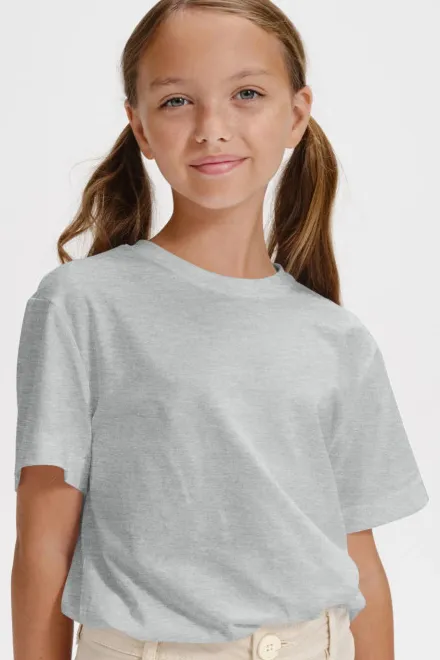 Otroška preprosta majica, svetlo siv marmor