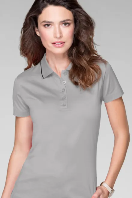 Ženska elegantna mercerizirana polo majica, srebrno siva