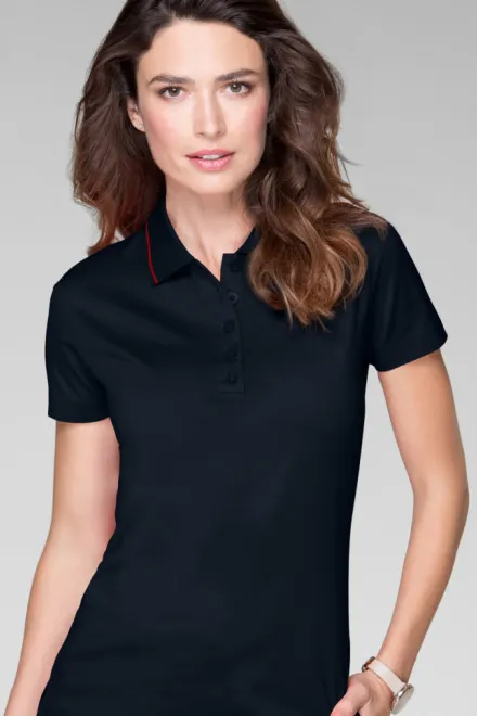 Ženska elegantna mercerizirana polo majica, temno modra