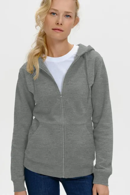 Ženska jopica s kapuco, temno siv marmor