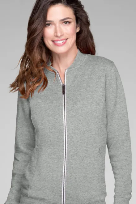 Ženska jopica s skritimi žepi, temno siv marmor