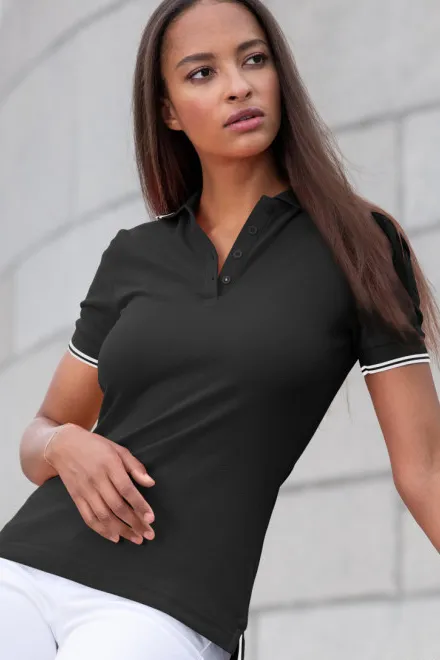 Ženska klasična polo majica, črna