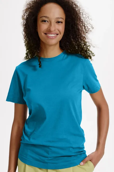 Ženska majica iz organskega bombaža, turkizno