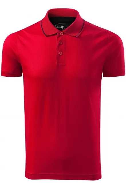 Moška elegantna mercerizirana polo majica - formula red, L