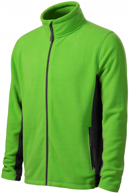 Moška flis jakna v kontrastu, jabolčno zelena