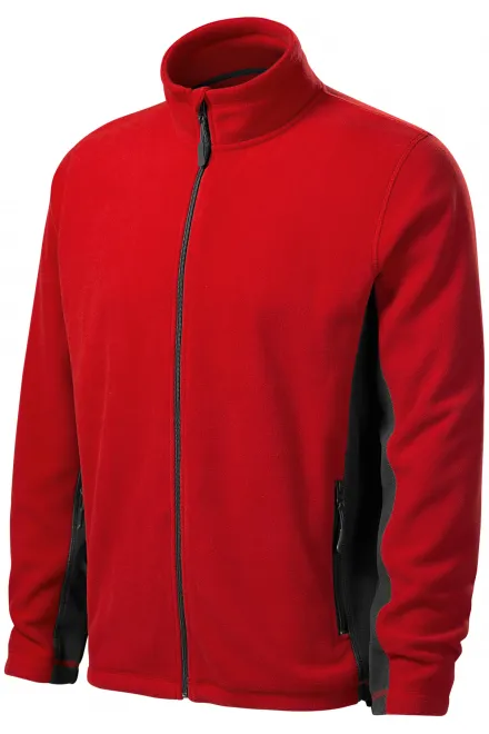 Moška flis jakna v kontrastu, rdeča
