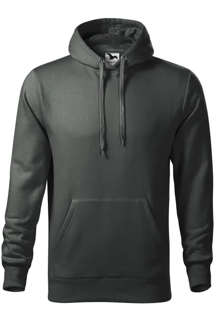 Moška jopica s kapuco brez zadrge - temna skrilavca, S