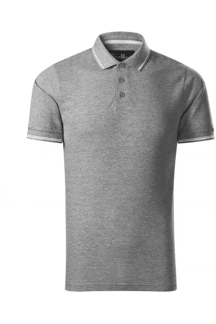 Moška kontra majica polo - temno siv marmor, S