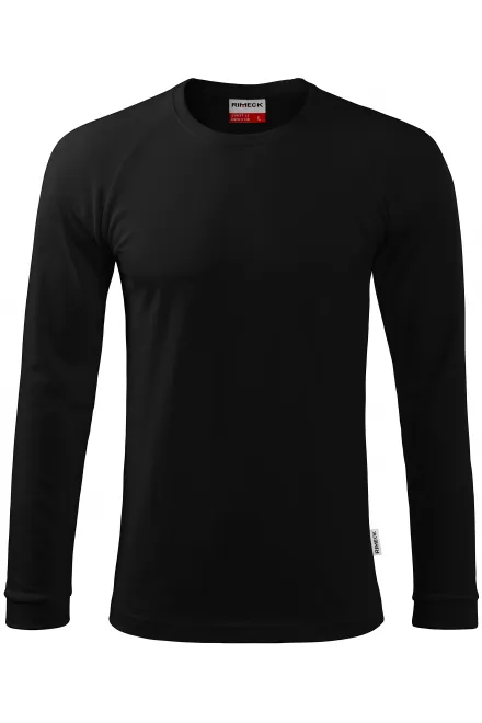 Moška kontrastna majica z dolgimi rokavi - črna, XL