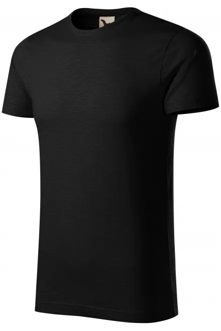 Moška majica iz teksturiranega organskega bombaža, črna