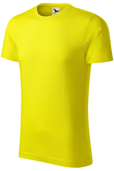 Moška majica iz teksturiranega organskega bombaža, limonino rumena