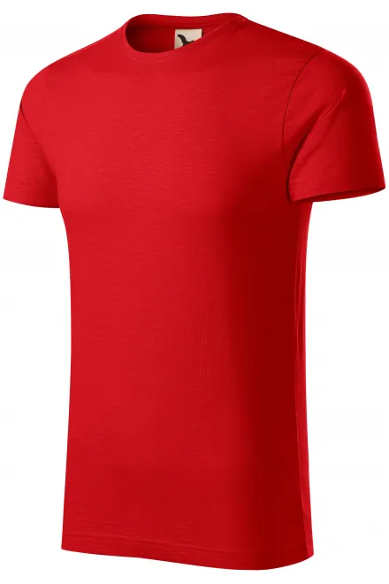 Moška majica iz teksturiranega organskega bombaža, rdeča